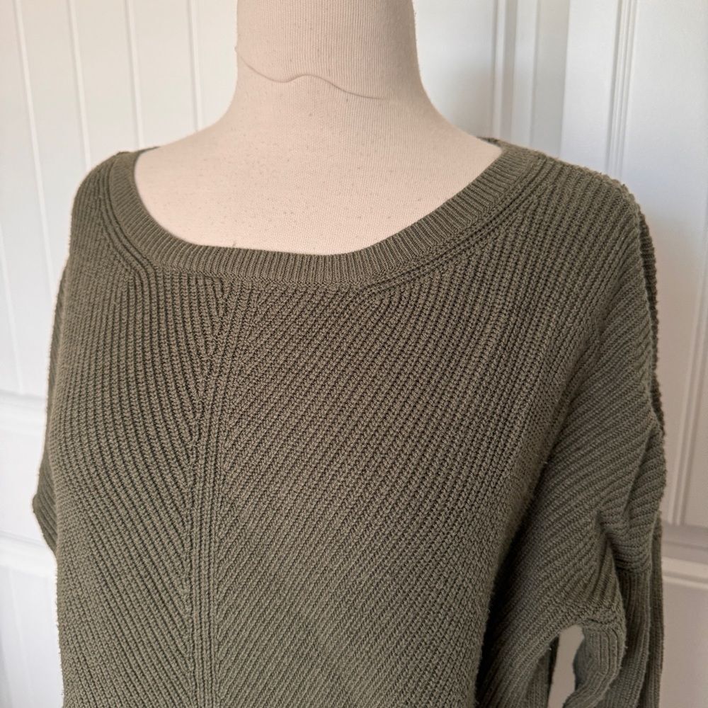 Abercrombie Olive Green Crew Sweater - Picture 3 of 7